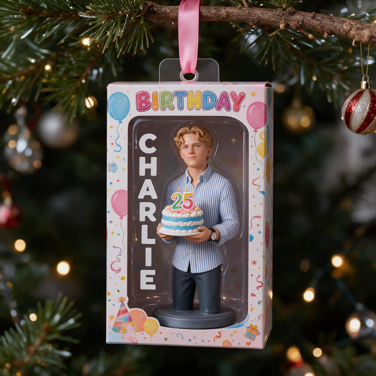 Personalized 25th Birthday Man Ornament - Gift For Him