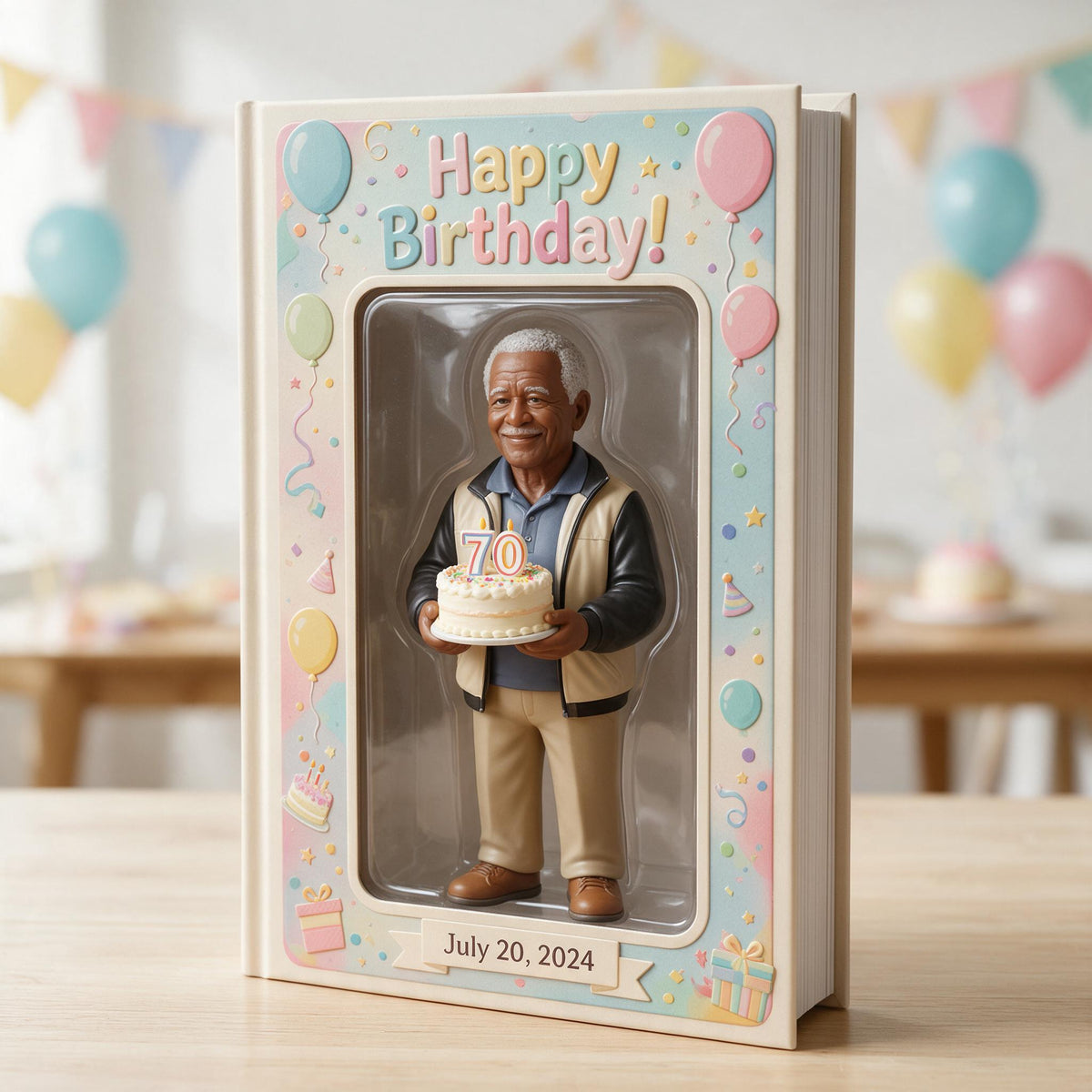 Personalized 70th Birthday Older Black Man Leather Journal Gift for Dad Grandpa Husband