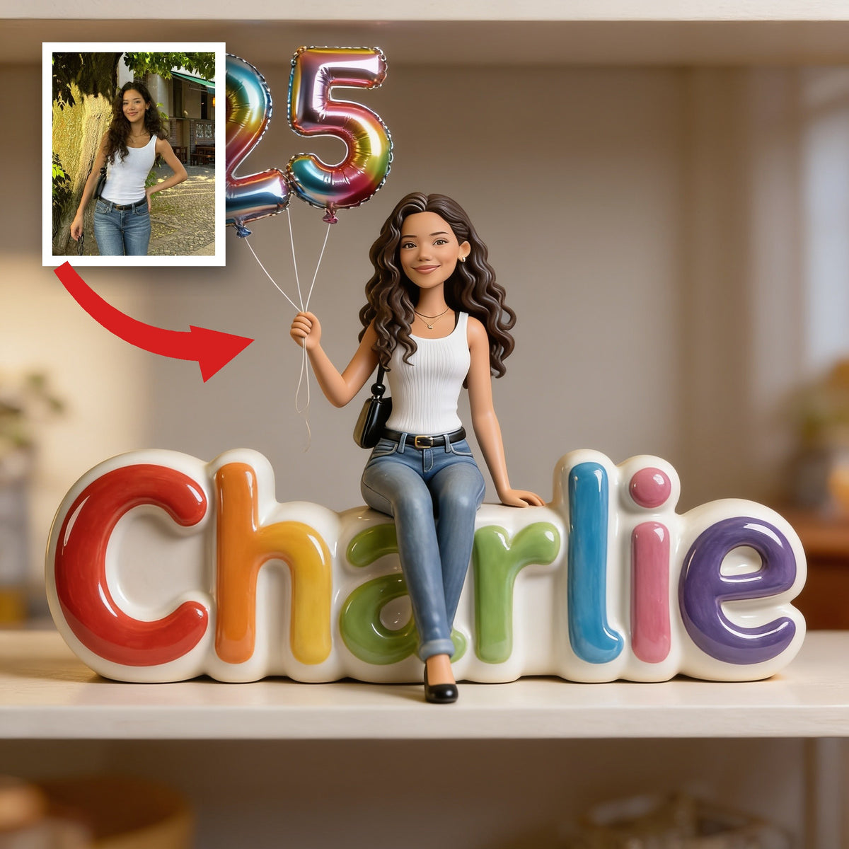 Personalized 25th Birthday Latina Woman Custom Shaped Acrylic Plaque Gift For Her