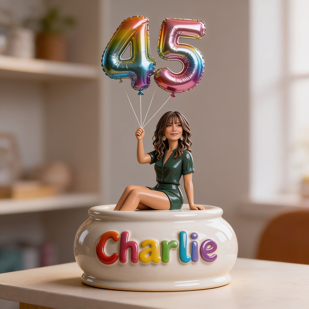 Personalized 45th Birthday Middle-Aged Latina Woman Custom Shaped Acrylic Plaque