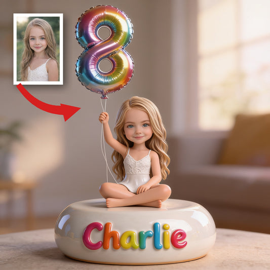 Personalized 8th Birthday Little Girl Custom Shaped Acrylic Plaque Kids Gift