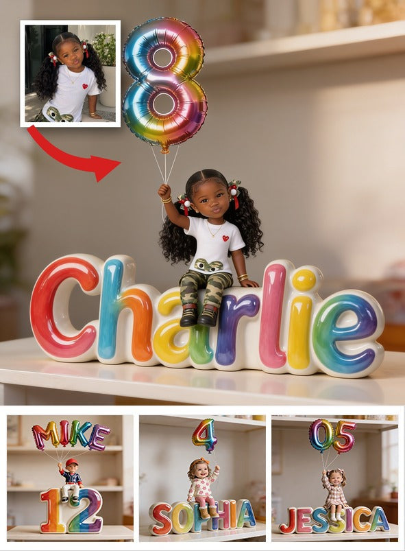 Personalized Birthday Black Little Girl Custom Shaped Acrylic Plaque Kids Gift