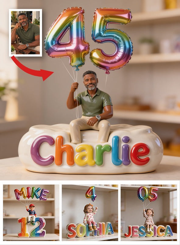 Personalized 45th Birthday Middle-Aged Black Man Custom Shaped Acrylic Plaque Gift
