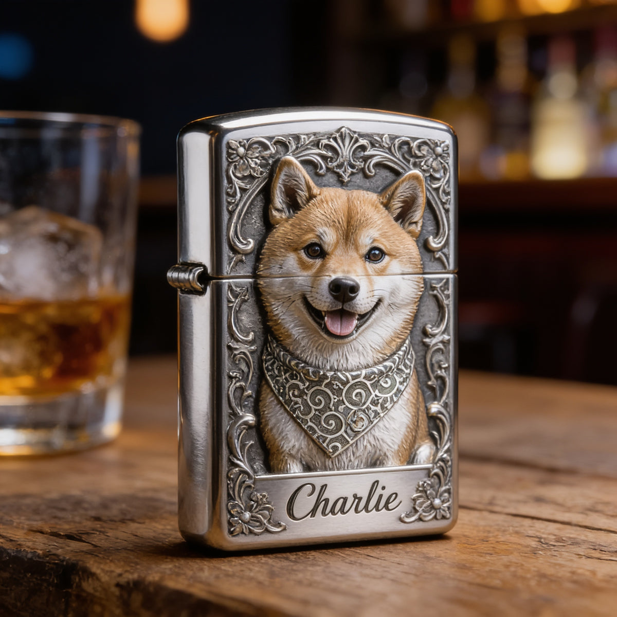 Personalized Tan White Shiba Inu Lighter Pet Owner Gift