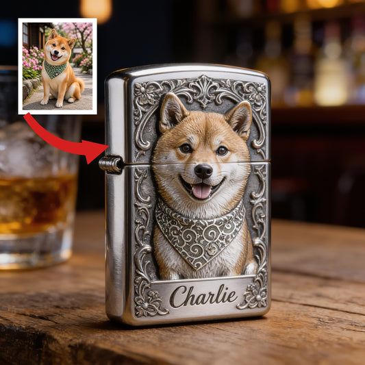 Personalized Tan White Shiba Inu Lighter Pet Owner Gift