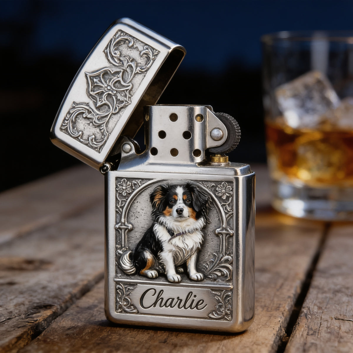 Personalized Miniature Australian Shepherd Lighter Custom Dog Owner Gift