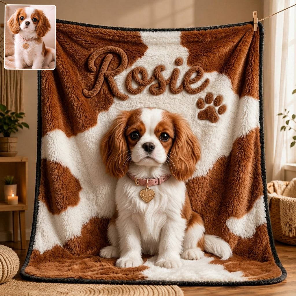 Personalized Fluffy Golden Tan Pomeranian Pet Blanket Dog Lover Gift