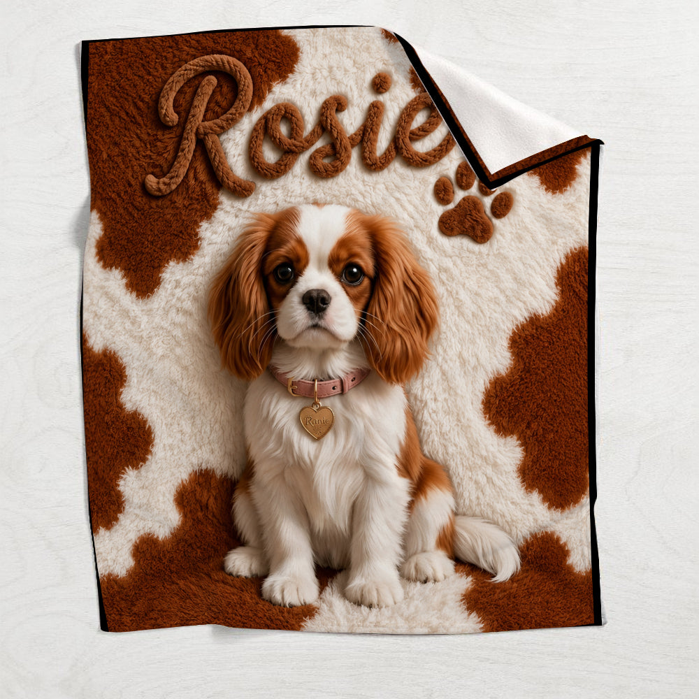 Personalized Fluffy Shih Tzu Pet Blanket Custom Dog Owner Gift