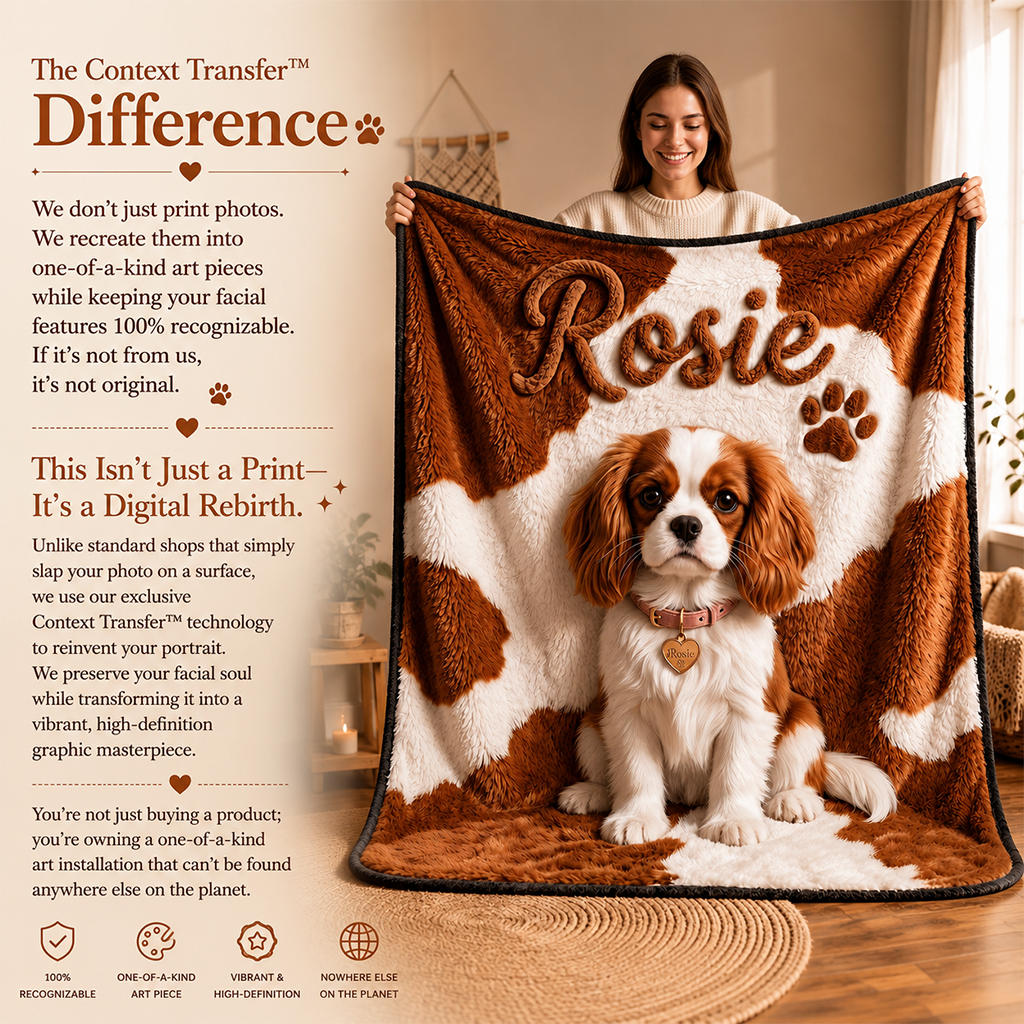 Personalized Fluffy Shih Tzu Pet Blanket Custom Dog Owner Gift