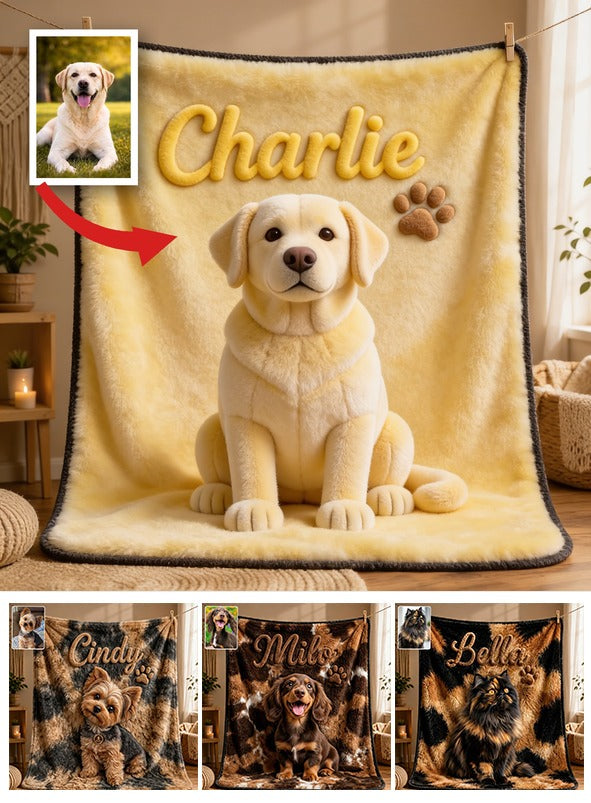 Personalized Adult Yellow Labrador Retriever Pet Blanket Dog Lover Gift