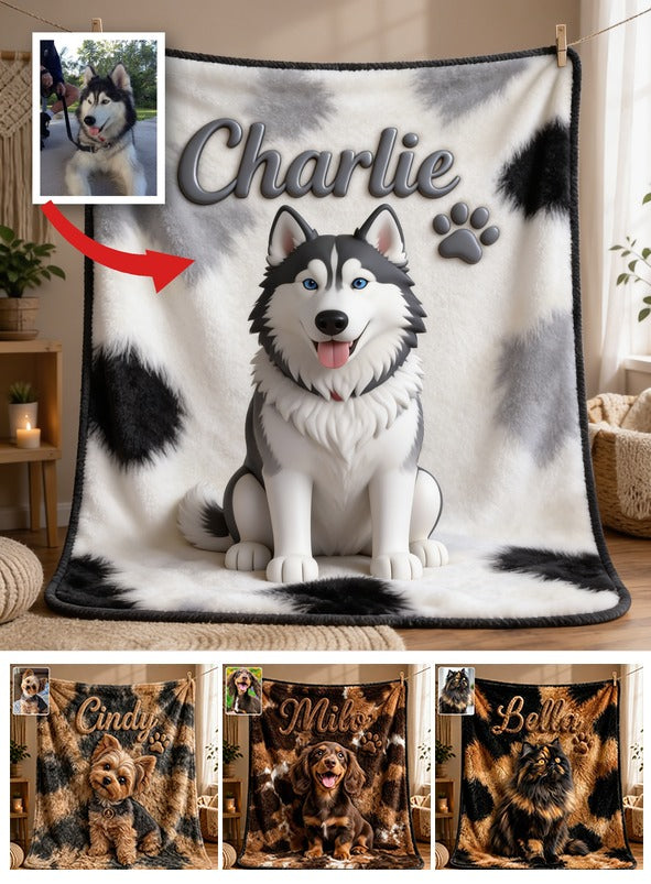 Personalized Siberian Husky 2010-2024 Soft Pet Blanket Gift for Dog Owners