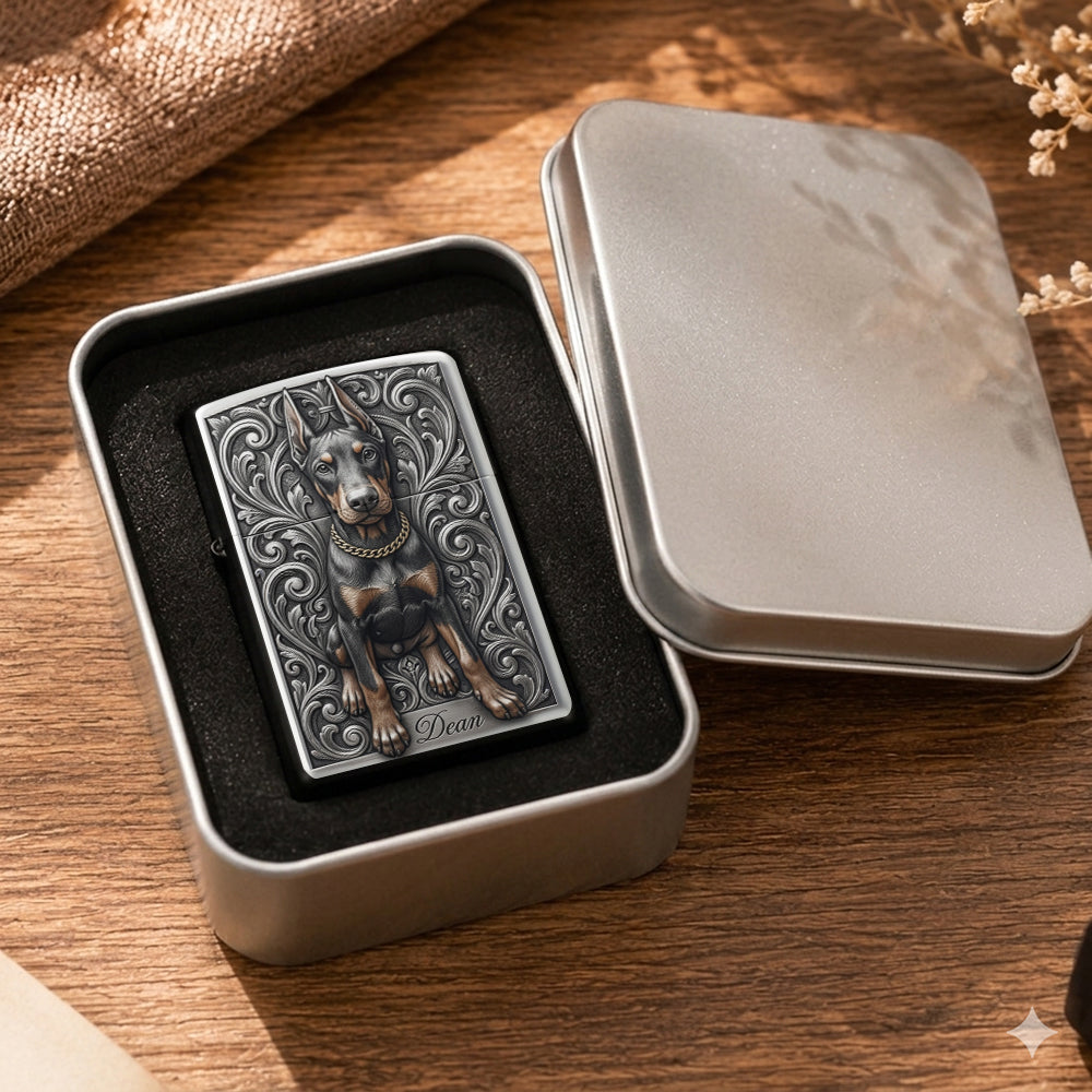 Personalized Black and White Boston Terrier Lighter Pet Owner Gift