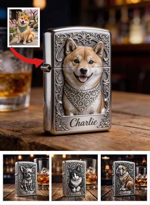 Personalized Tan White Shiba Inu Lighter Pet Owner Gift
