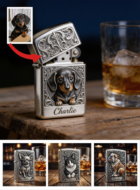 Personalized Black and Tan Dachshund Puppy Lighter Pet Lover Keepsake Gift