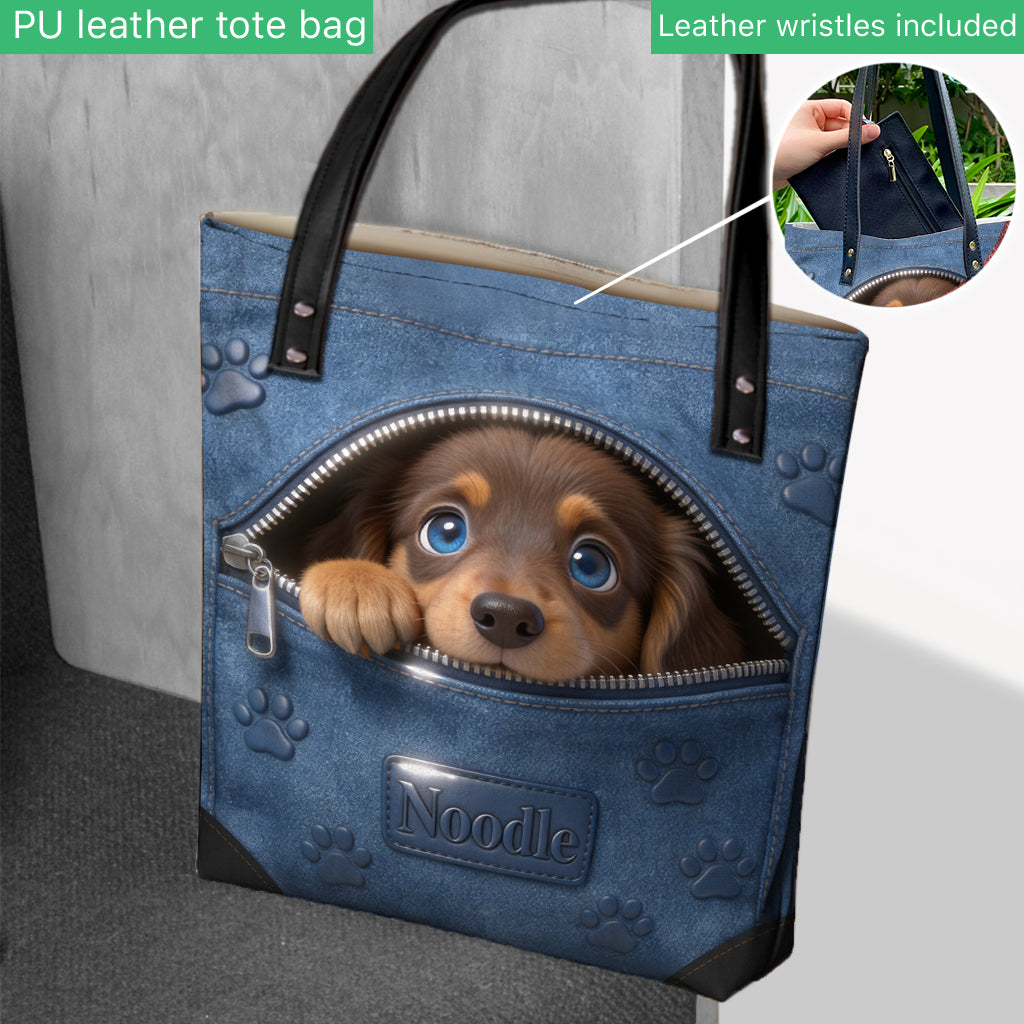 Personalized Black and Tan German Shepherd Tote Bag Dog Lover Gift