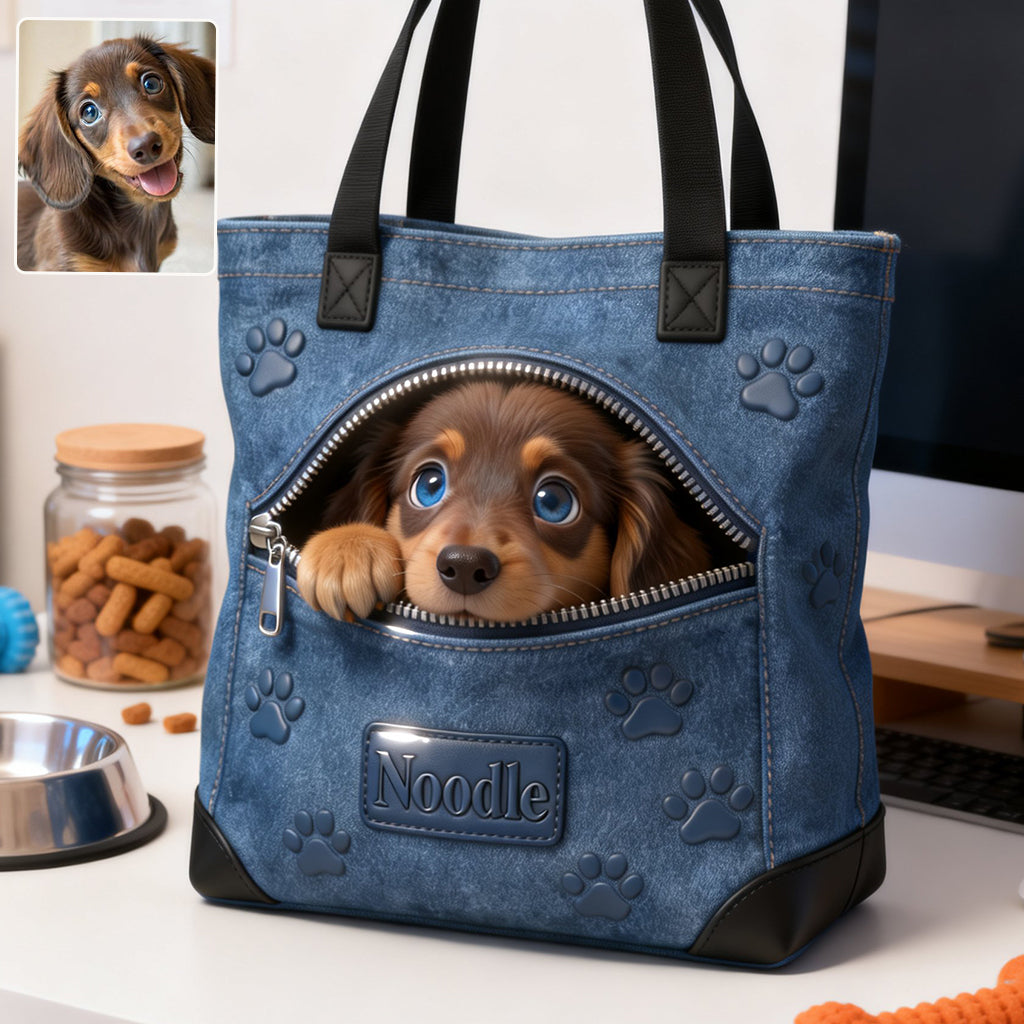 Personalized Tan and White Pembroke Welsh Corgi Tote Bag for Dog Lovers