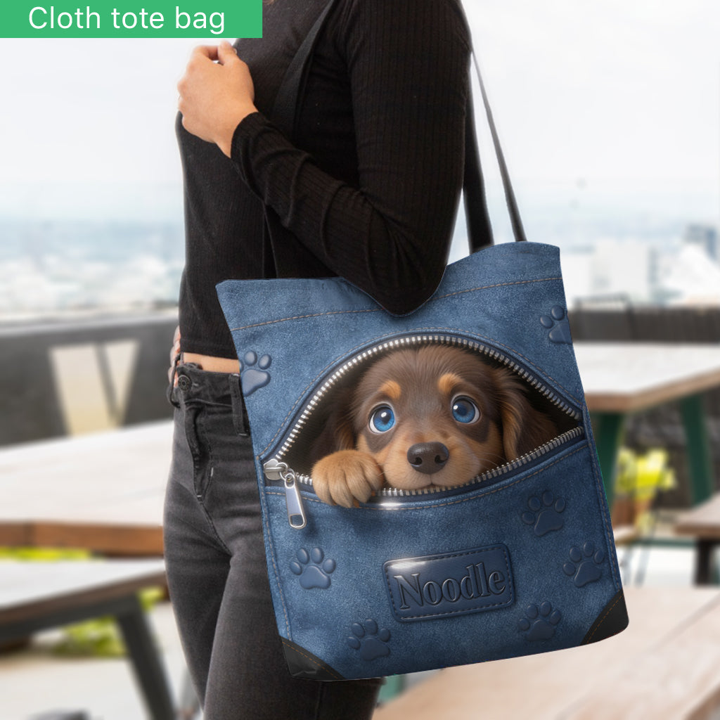 Personalized Tan and White Pembroke Welsh Corgi Tote Bag for Dog Lovers