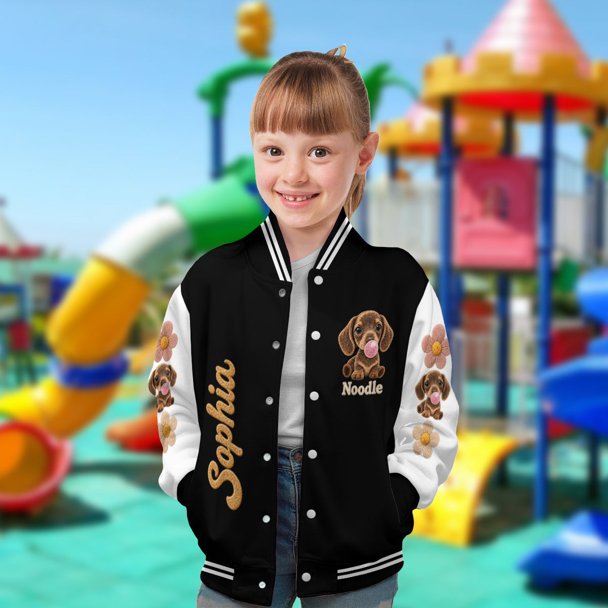 Personalized Fluffy Golden Tan Pomeranian Varsity Jacket