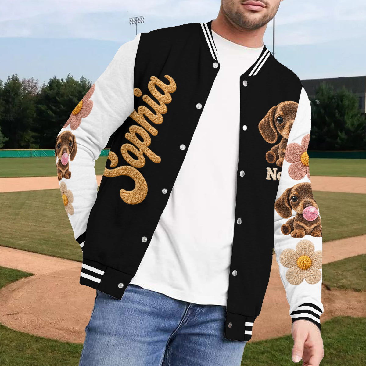 Personalized Fluffy Golden Tan Pomeranian Varsity Jacket