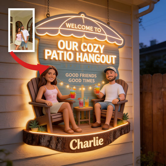 Personalized Latino Couple Patio Backyard LED Acrylic Sign Home Decor