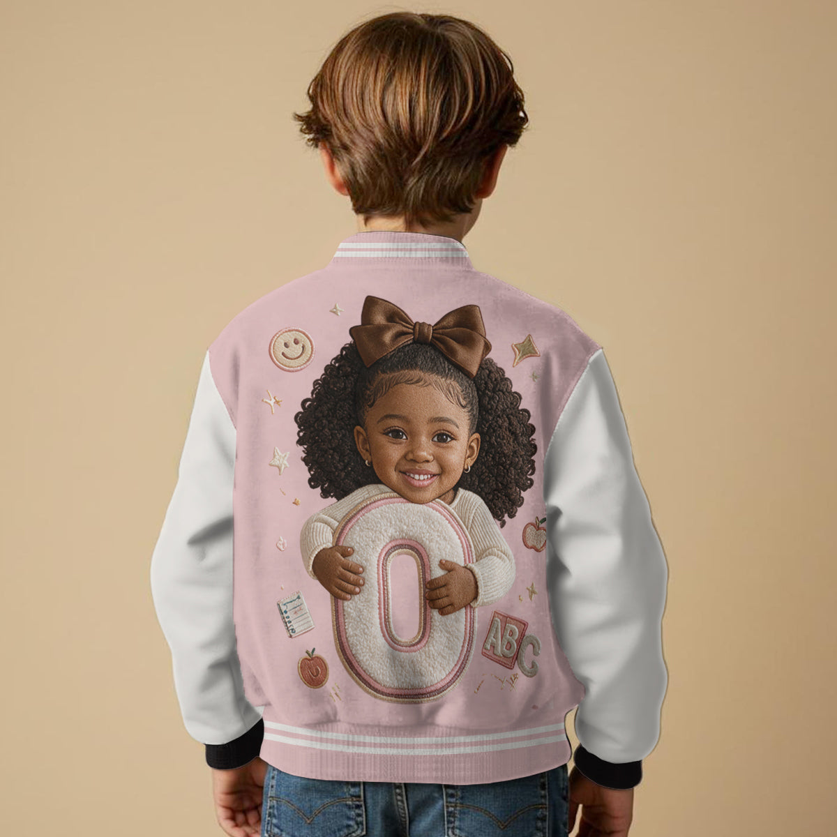 Personalized Latino Little Boy Custom Name Kids Varsity Jacket Son Grandson Gift