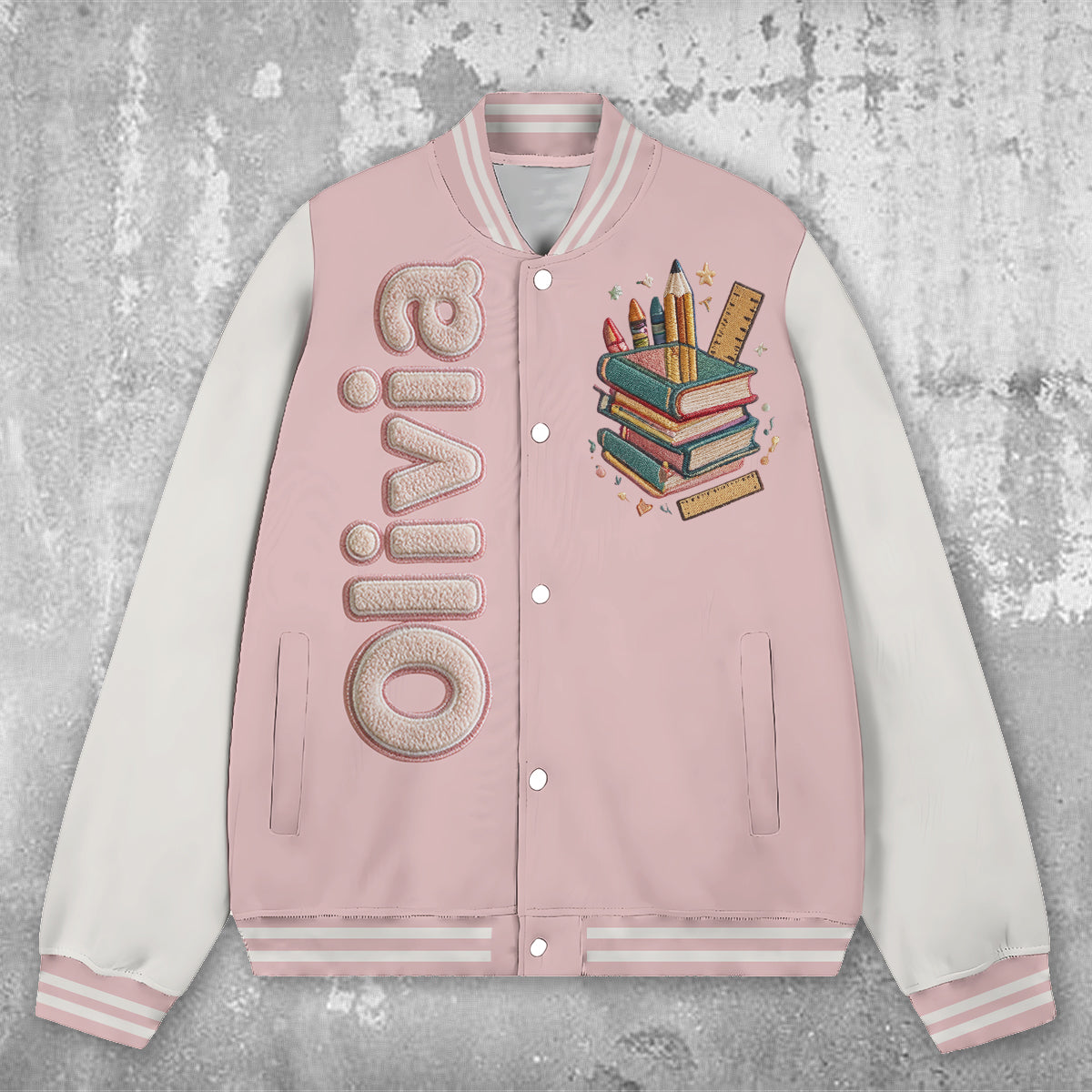 Personalized Latina Little Girl Varsity Jacket Custom Name Gift for Daughter Granddaughter Niece