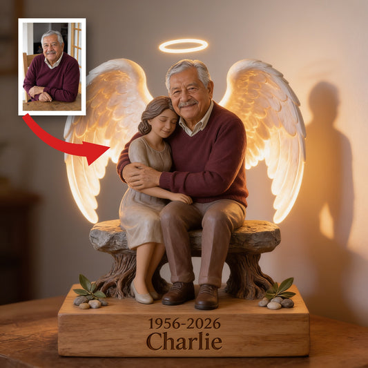 Personalized Memorial Older Latino Man 1956-2026 Acrylic LED Night Light