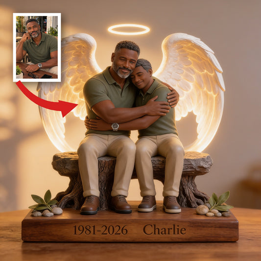 Personalized 1981-2026 Middle-Aged Black Man Memorial Acrylic LED Night Light