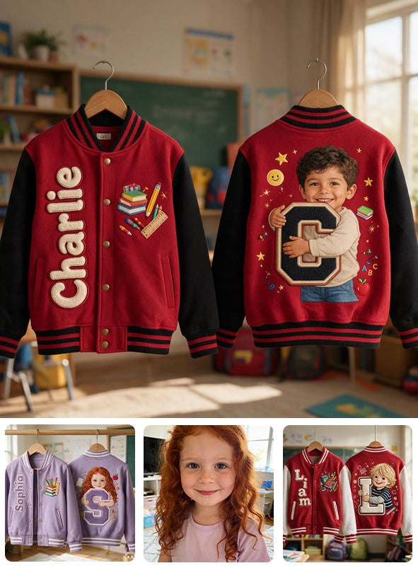 Personalized Latino Little Boy Custom Name Kids Varsity Jacket Son Grandson Gift