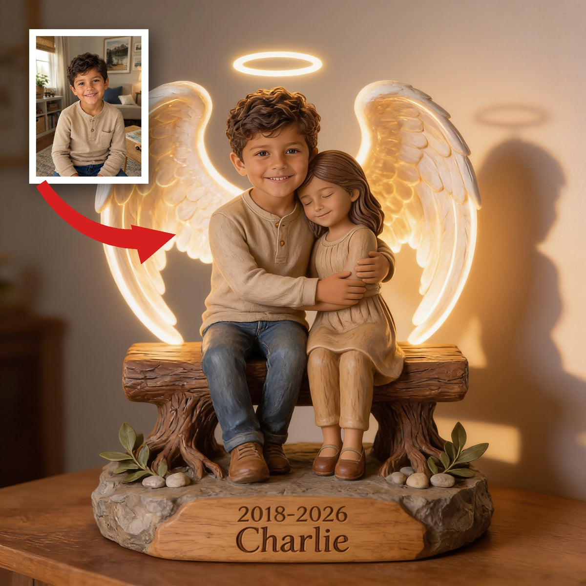 Personalized Latino Little Boy 2018-2026 Memorial Acrylic LED Night Light