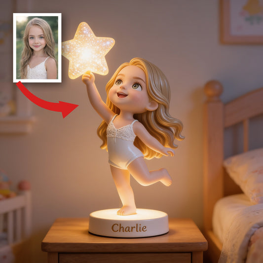 Personalized Little Girl Acrylic LED Night Light, Gift for Daughter Granddaughter Niece