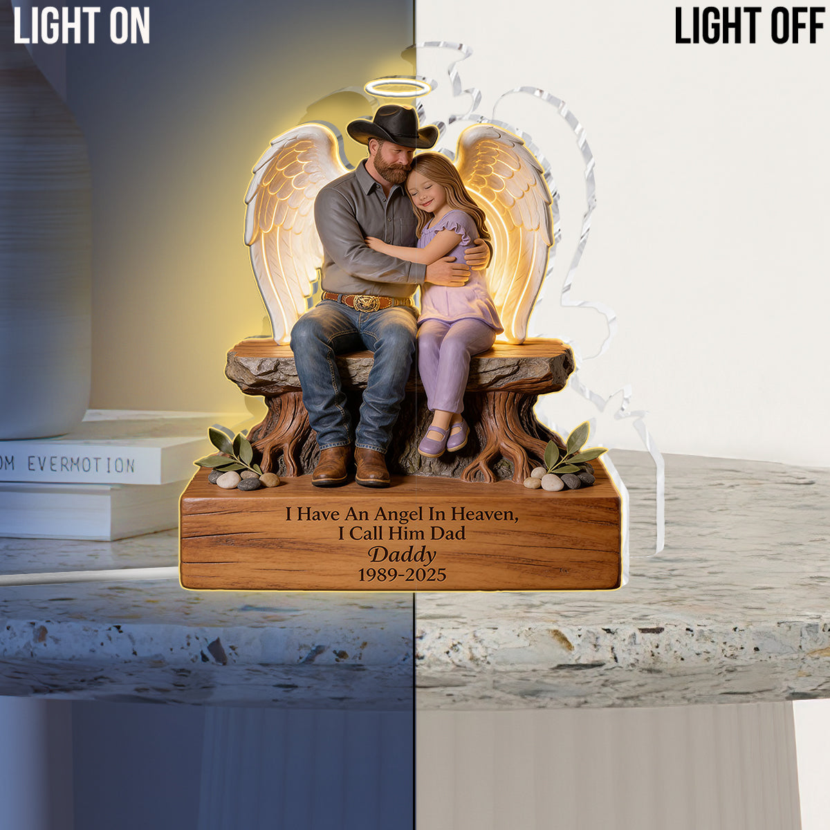 Personalized 2001-2026 Woman Memorial Acrylic LED Night Light