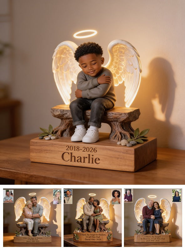 Personalized Memorial Black Little Boy 2018-2026 Acrylic LED Night Light