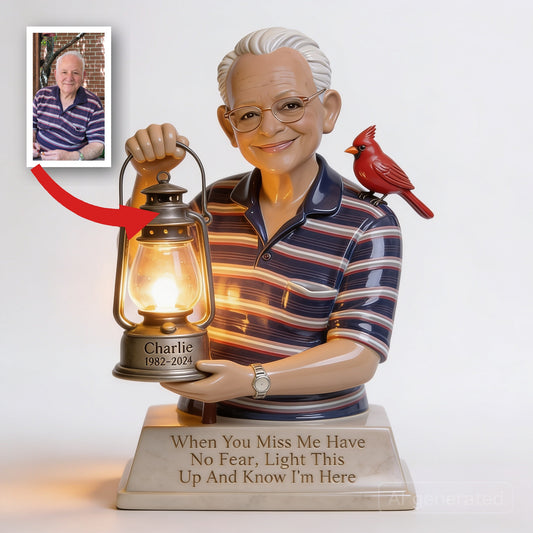 Personalized Older Man Grandpa Memorial Acrylic LED Night Light