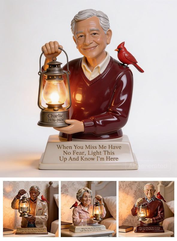 Personalized Older Latino Man Grandfather Memorial Acrylic LED Night Light