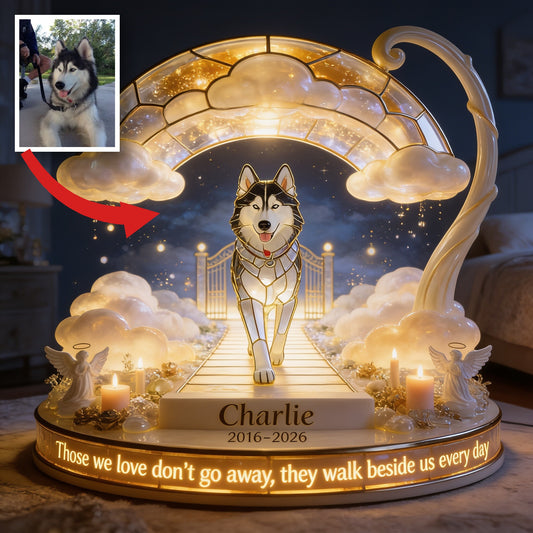 Personalized Siberian Husky Memorial Acrylic LED Night Light Pet Loss Gift