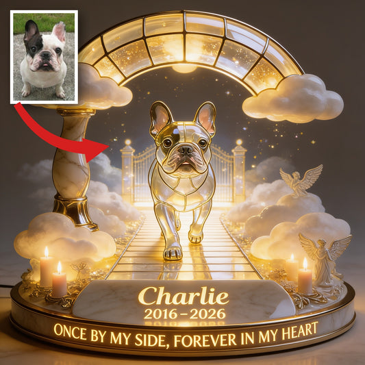 Personalized French Bulldog Memorial Acrylic LED Night Light 2016-2026