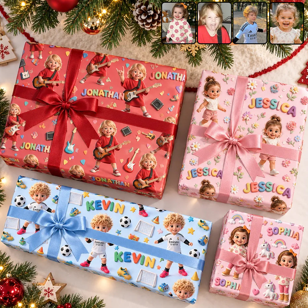 Personalized Latino Little Boy Wrapping Paper, Son Grandson Nephew Gift Wrap