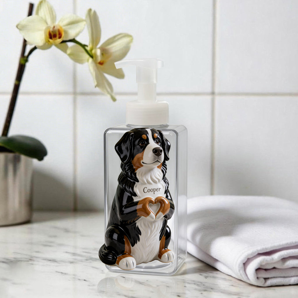 Personalized Black and Tan Dachshund Puppy Soap Dispenser Bathroom Gift