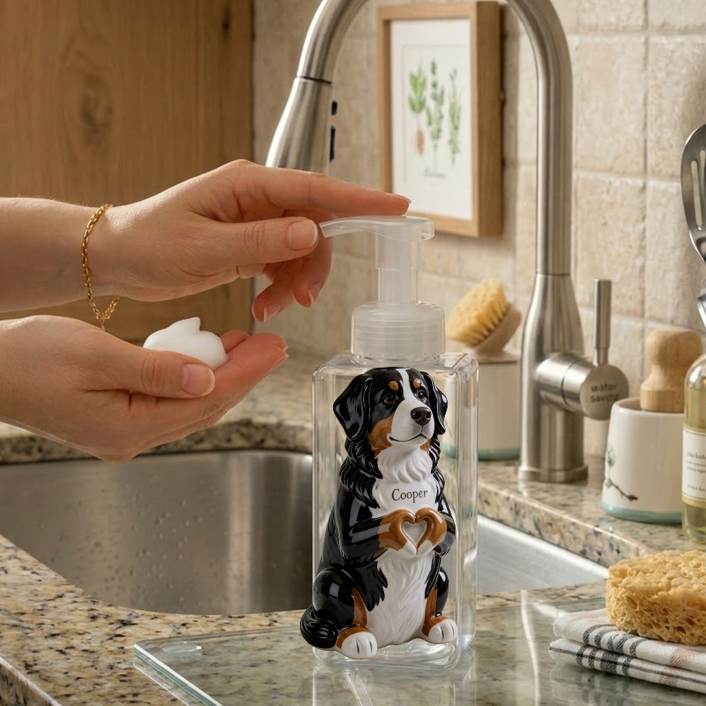 Personalized Black and White Spotted Dalmatian Soap Dispenser Bathroom Gift