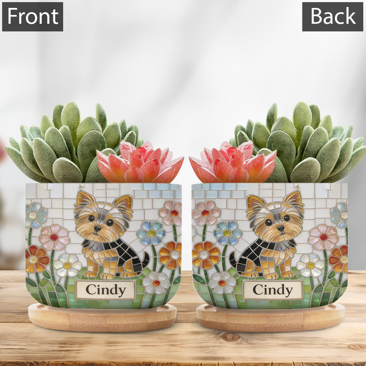 Personalized Black and White Border Collie Ceramic Plant Pot Dog Lover Gift