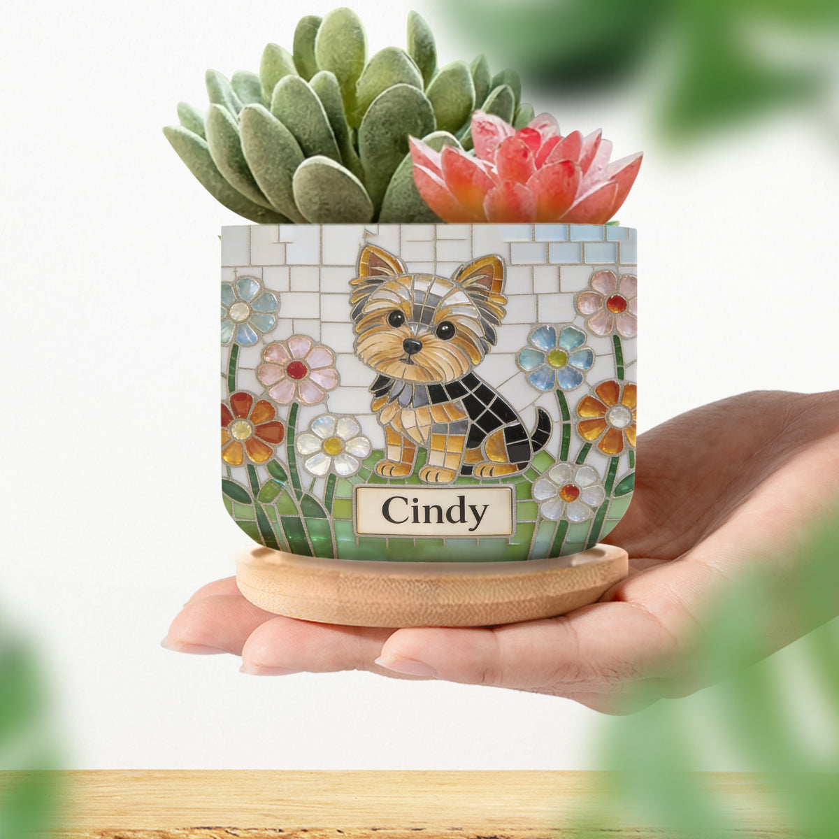 Personalized Fluffy Shih Tzu Ceramic Plant Pot Succulent Planter Home Decor