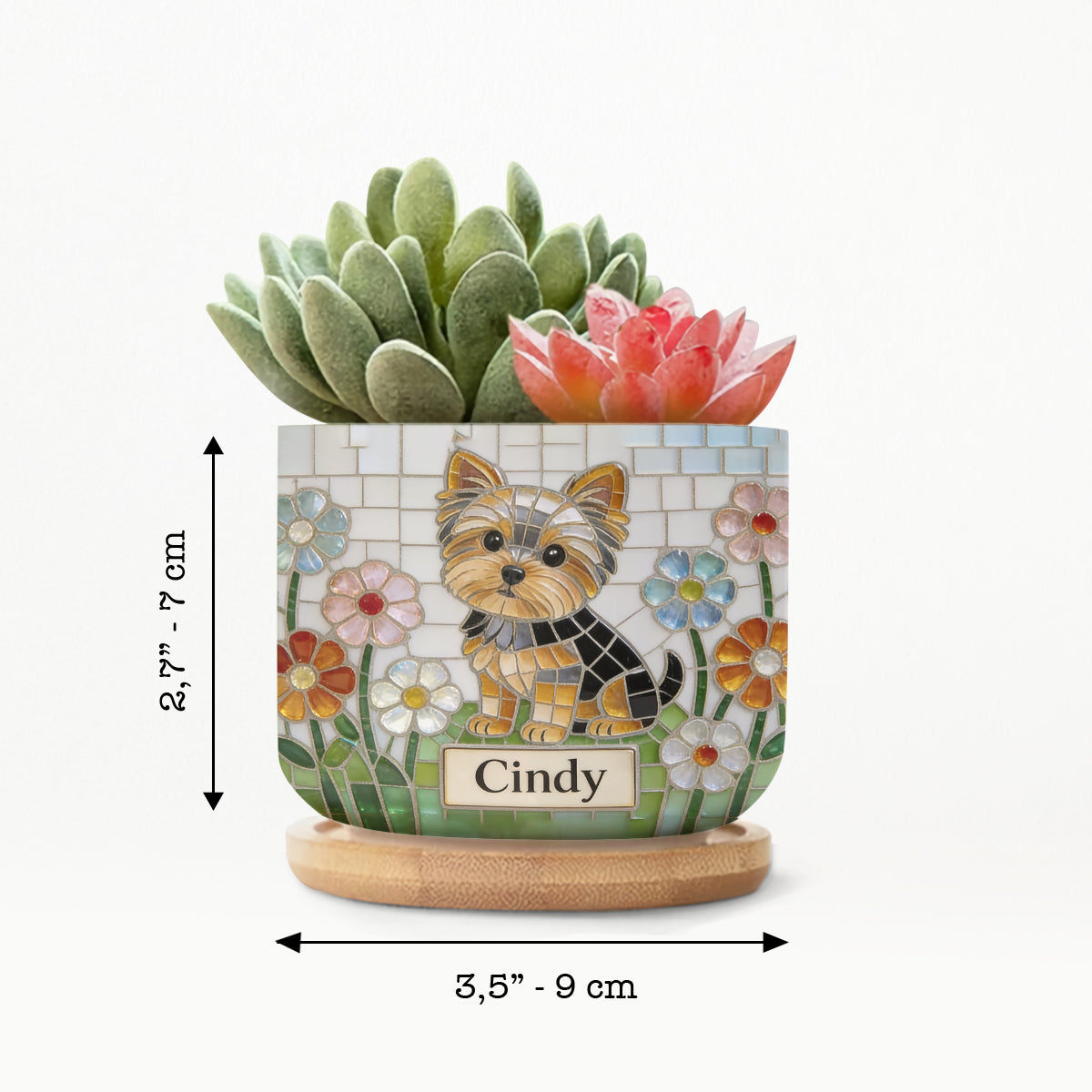 Personalized Fluffy Golden Tan Pomeranian Ceramic Plant Pot Succulent Planter
