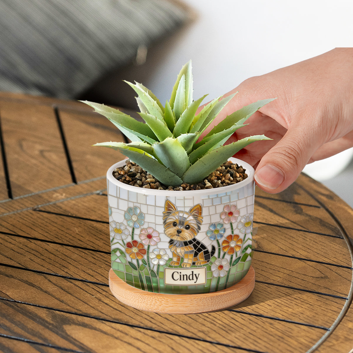 Personalized Yorkshire Terrier Ceramic Plant Pot Dog Lover Home Decor
