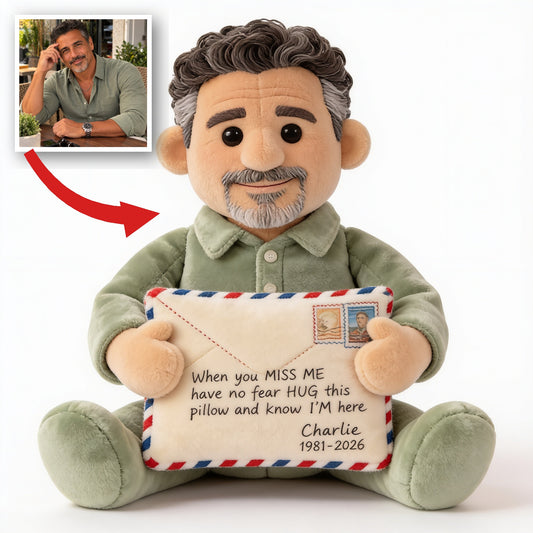 Personalized Middle-Aged Latino Man Memorial Faux Fur Shaped Pillow, Dad Husband Remembrance Gift