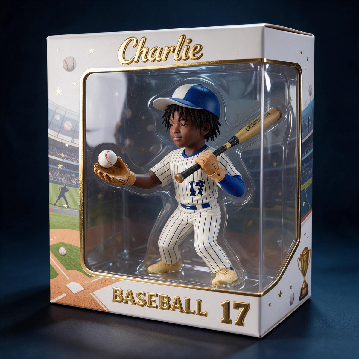 Personalized Black Youth Baseball Player Acrylic Display Case Sports Keepsake