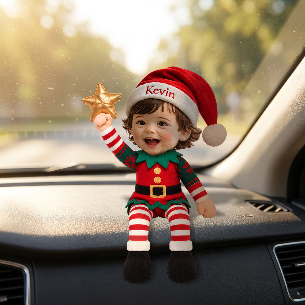 Personalized Christmas Little Girl Posable Plush Doll Custom Holiday Keepsake Gift