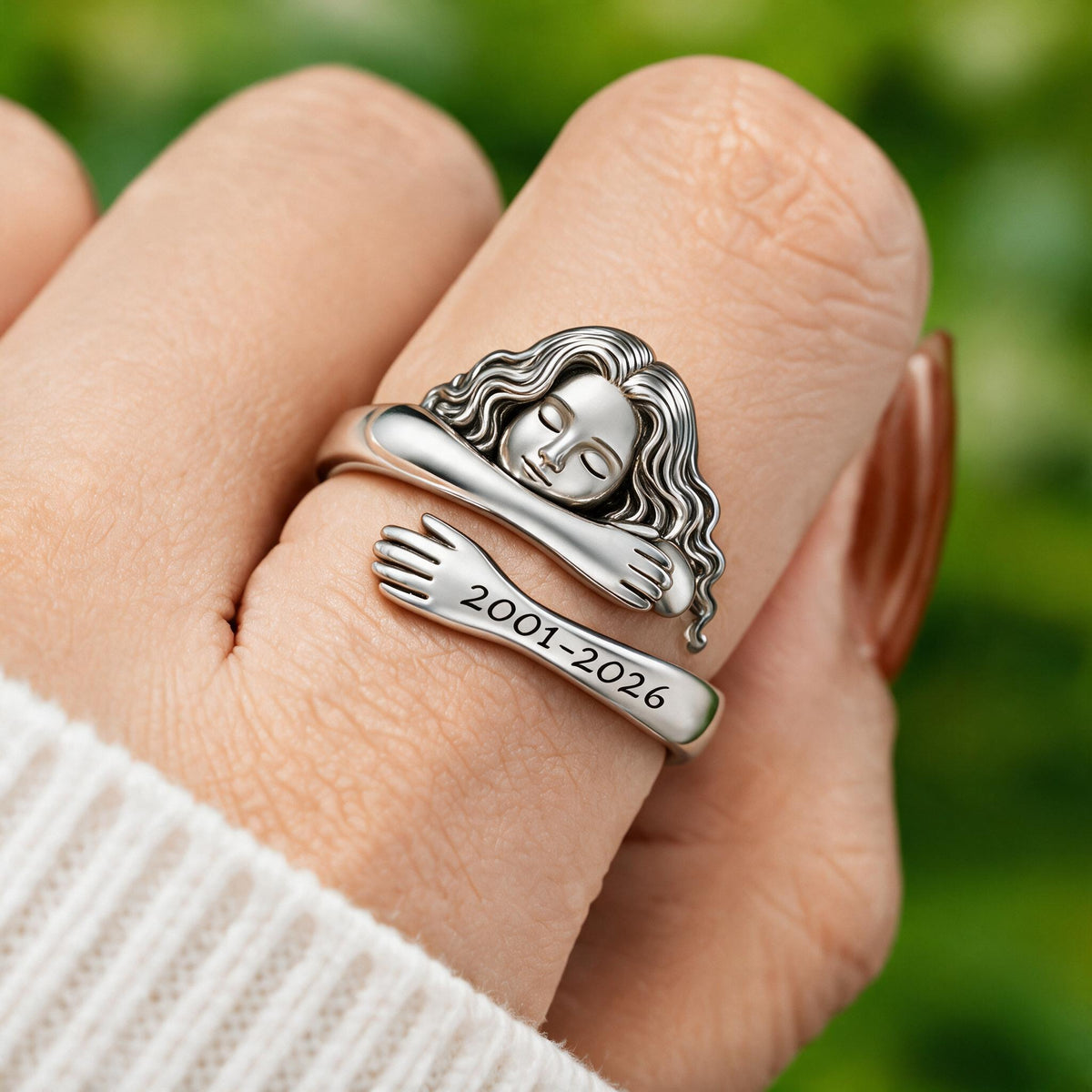Personalized Latina Woman Memorial Adjustable Hug Ring