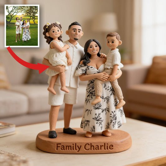 Personalized Latino Family of Four Custom Shaped Acrylic Plaque Keepsake Gift