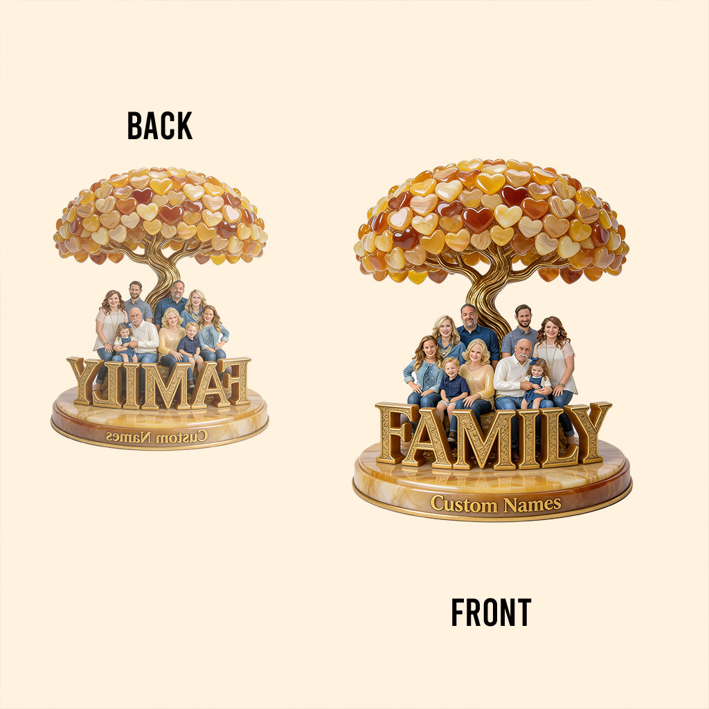 Personalized Black Family Of Three Custom Shaped Acrylic Plaque Home Decor